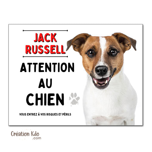 panneau jack russell plaque attention au chien je monte la garde pancarte