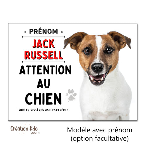 panneau jack russell humour plaque attention au chien je monte la garde pancarte