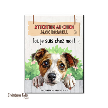 panneau jack russell plaque attention au chien je monte la garde pancarte
