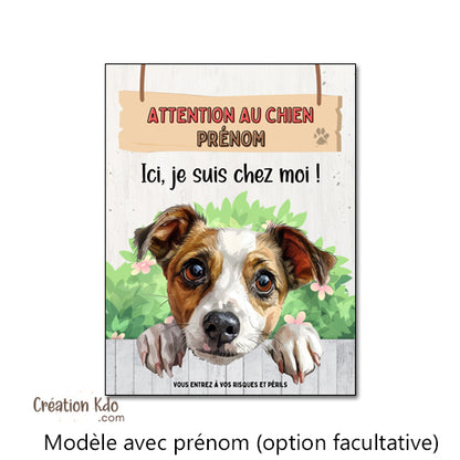 panneau jack russell plaque attention au chien je monte la garde pancarte personnalisé portail