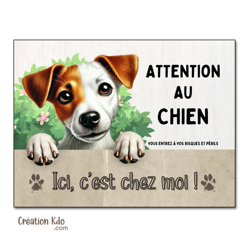panneau jack russell plaque attention au chien je monte la garde pancarte