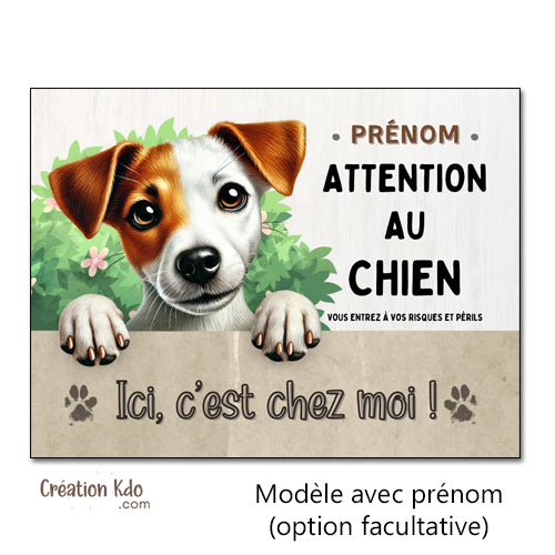 panneau jack russell plaque attention au chien je monte la garde pancarte personnalisé