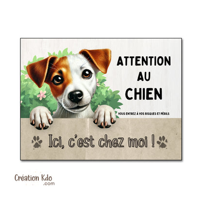 panneau jack russell plaque attention au chien je monte la garde pancarte