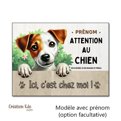 panneau jack russell plaque attention au chien je monte la garde pancarte personnalisable