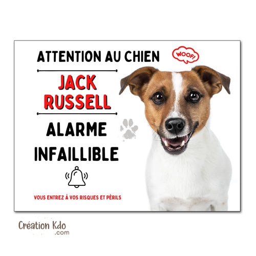 panneau humour jack russell plaque attention au chien je monte la garde pancarte