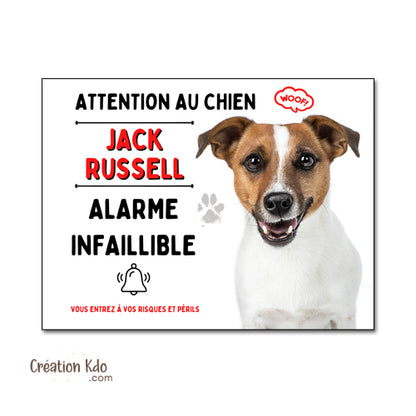 panneau humour jack russell plaque attention au chien je monte la garde pancarte