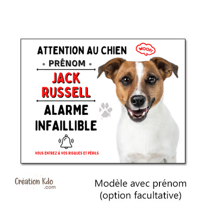 panneau humour jack russell plaque attention au chien je monte la garde pancarte personnalisée