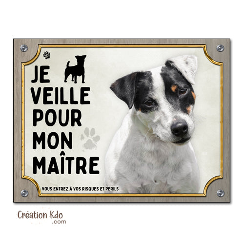 panneau jack russell je veille pour mon maitre plaque chien