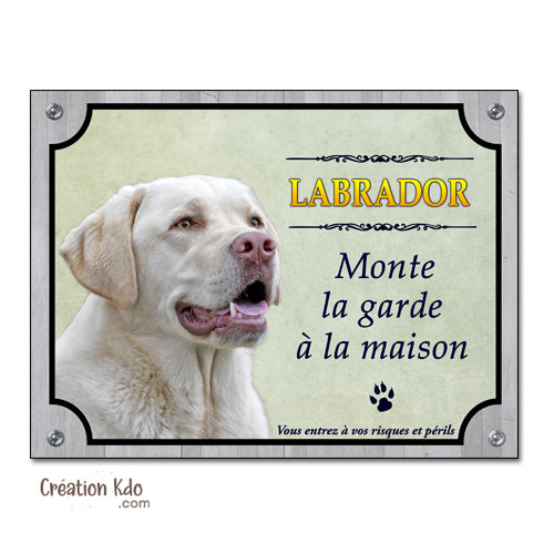 plaque labrador attention au chien panneau portail je monte la garde