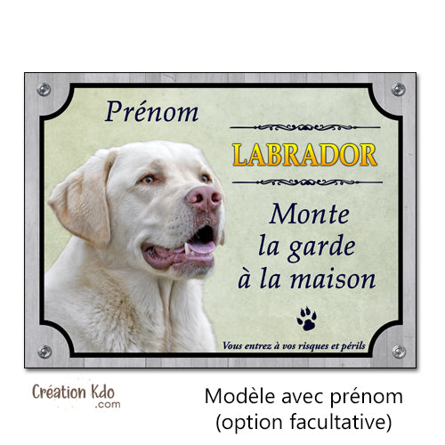 plaque labrador attention au chien panneau portail je monte la garde
