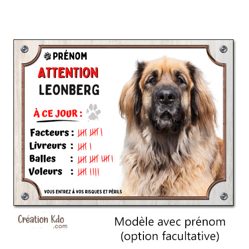 plaque leonberg attention au chien panneau je monte la garde humour à ce jour à personnaliser