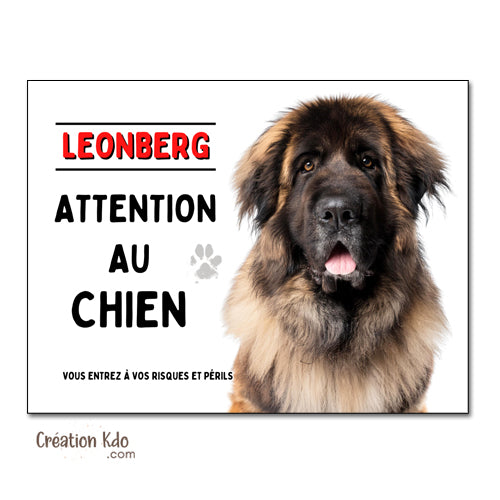 plaque leonberg attention au chien panneau je monte la garde pancarte portail