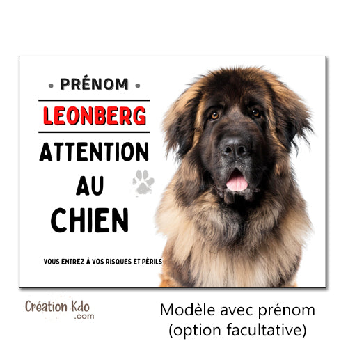 plaque leonberg attention au chien panneau je monte la garde prénom pancarte