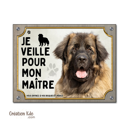 plaque leonberg attention au chien panneau je monte la garde veille pour mon maitre