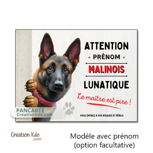 panneau malinois attention au chien berger belge plaque portail je monte la garde