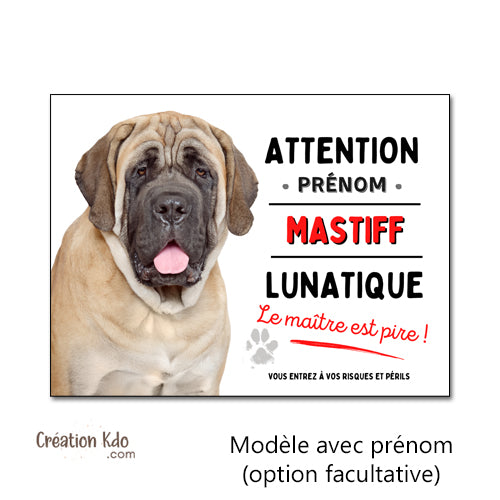 je monte la garde mastiff lunatique panneau porail chien