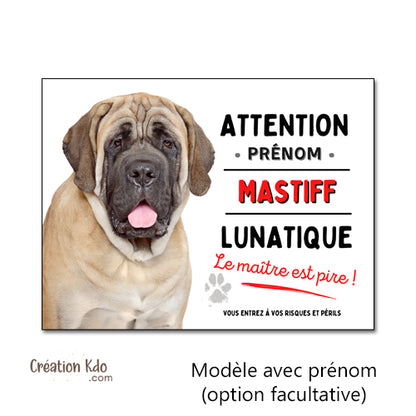 je monte la garde mastiff lunatique panneau porail chien