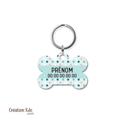 médaille chien prénom médaillon pendentif animal motif pastel mixte