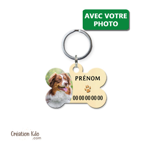médaille os avec photo chien