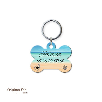 médaille chien coordonnées identification animal médaillon os pendentif