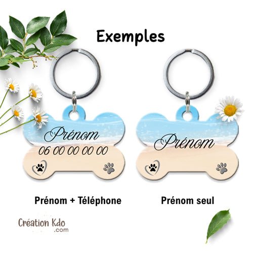 médaille chien prénom médaillon pendentif animal