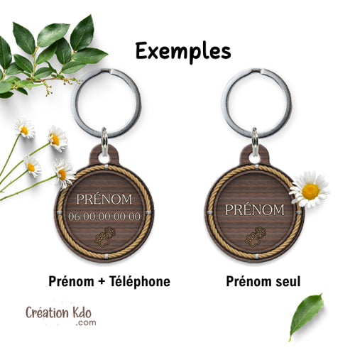 médaille ronde chien ou chat à personnaliser