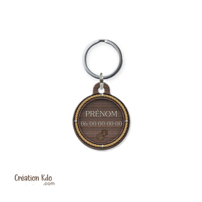 médaille ronde marin chien ou chat à personnaliser