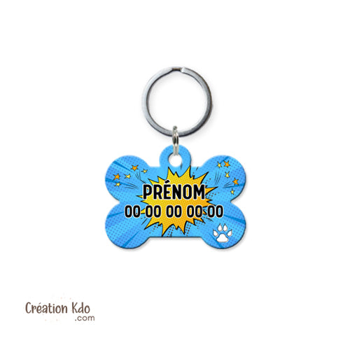 médaille chien prénom médaillon pendentif animal motif cartoon comics