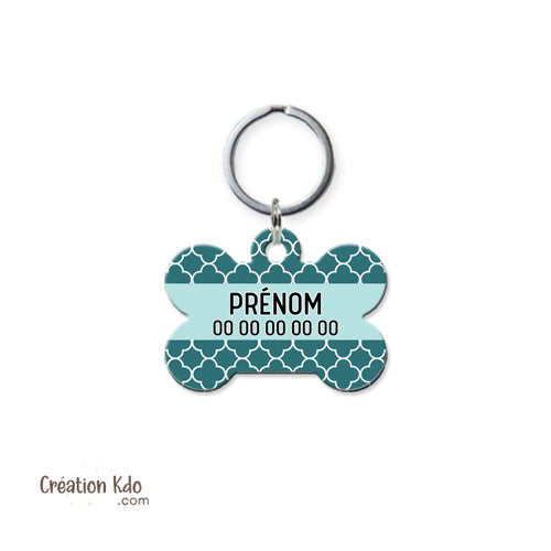 médaille chien prénom médaillon pendentif animal motif mosaïque