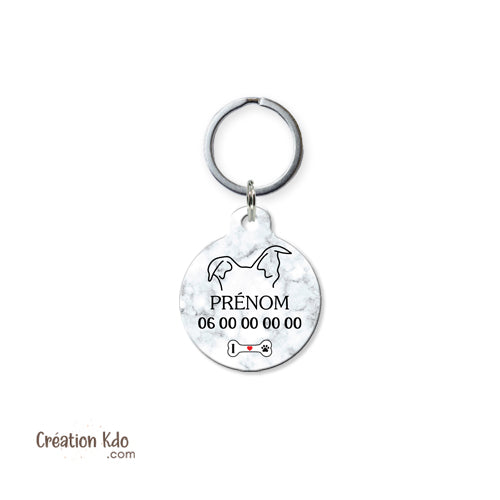 médaille ronde pour chien american staffordshire amstaff personnalisées prénom