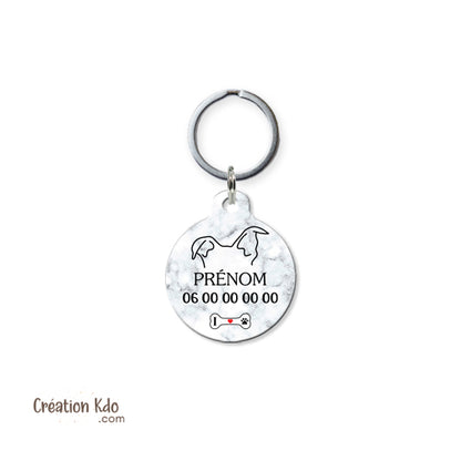 médaille ronde pour chien american staffordshire amstaff personnalisées prénom