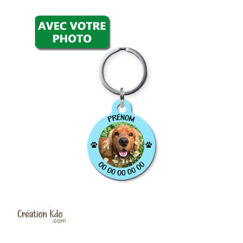 médaille chien personnalisée avec photo pendentif animal perdu