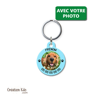 médaille chien personnalisée avec photo pendentif animal perdu