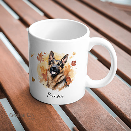 mug berger allemand tasse automne chien motif personnalisé