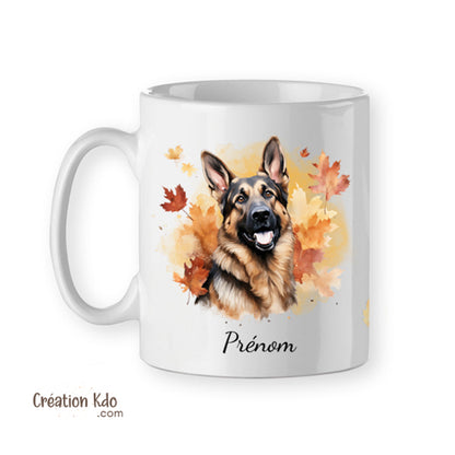 mug berger allemand tasse automne chien motif