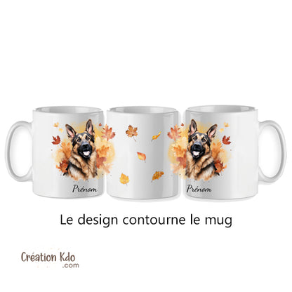 mug berger allemand tasse automne chien motif