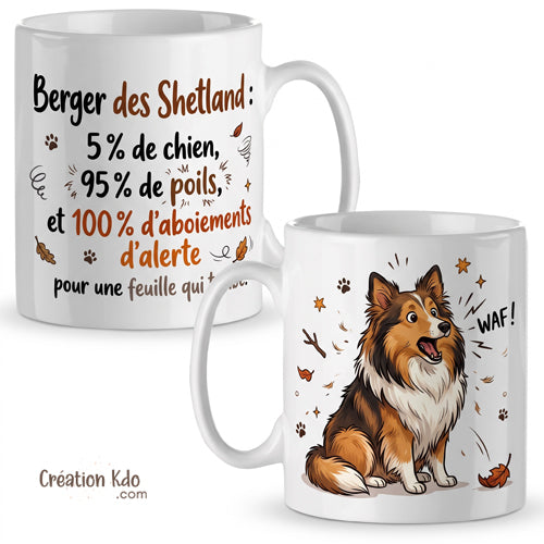 mug humour chien berger des shetland sheltie tasse personnalisée