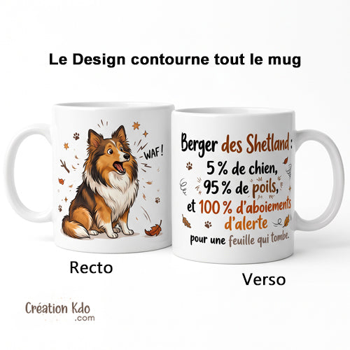 mug rigolo chien berger des shetland sheltie tasse personnalisée