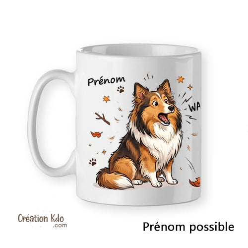 mug rigolo chien berger des shetland sheltie tasse personnalisée