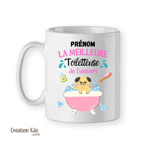 mug la meilleure toiletteuse canin tasse cadeau chien