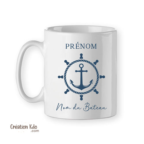 mug capitaine nautique bateau personnalisé