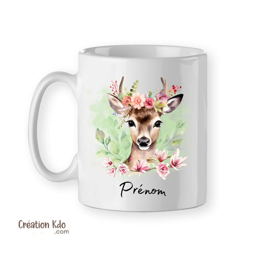 tasse cerf personnalisé mug prénom bambi