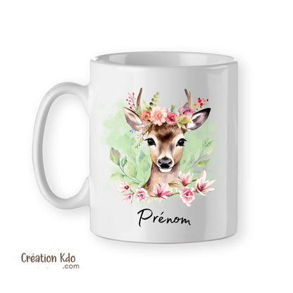 tasse cerf personnalisé mug prénom bambi