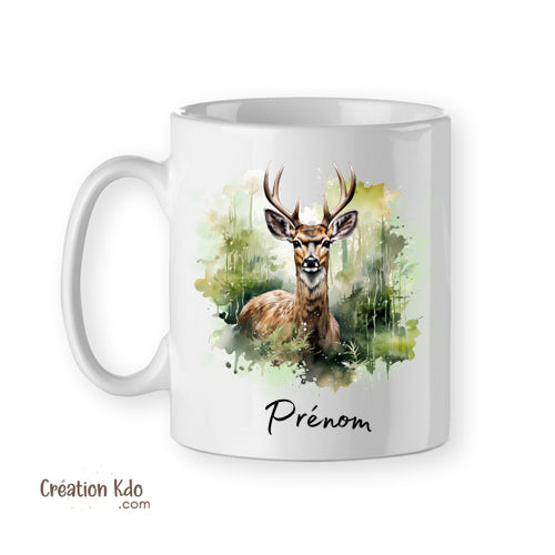 mug cerf tasse cadeau nature personnalisé