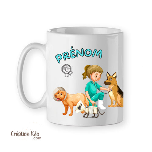 mug la meilleure vétérinaire de l'univers tasse prénom personnalisé cadeau