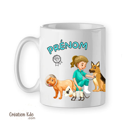 mug la meilleure vétérinaire de l'univers tasse prénom personnalisé cadeau