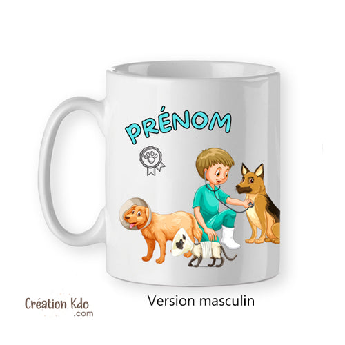 mug le meilleur vétérinaire de l'univers tasse prénom personnalisé cadeau
