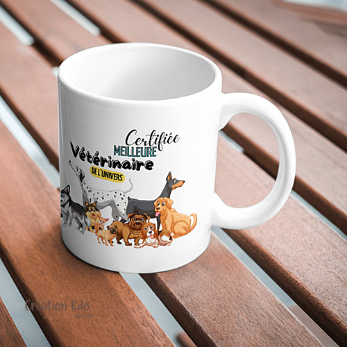 mug le meilleur vétérinaire de l'univers tasse prénom personnalisé cadeau