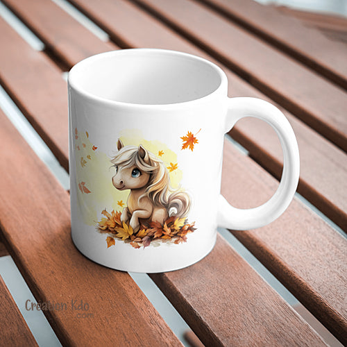 mug automne tasse cheval chibi kawaii