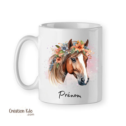 mug cheval tasse cadeau personnalisé prénom motif chevaux équitation